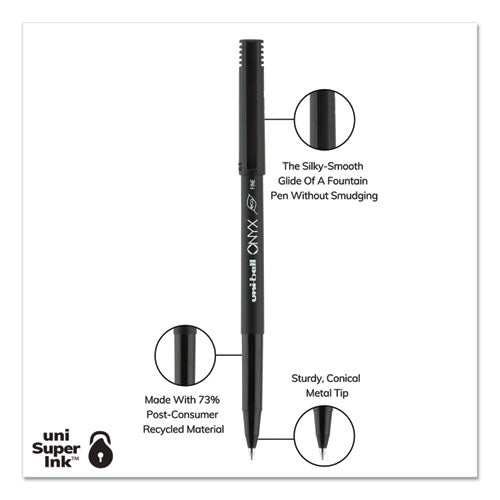 uni-ball® wholesale. UNIBALL Onyx Stick Roller Ball Pen, Fine 0.7 Mm, Red Ink, Black Matte Barrel, Dozen. HSD Wholesale: Janitorial Supplies, Breakroom Supplies, Office Supplies.