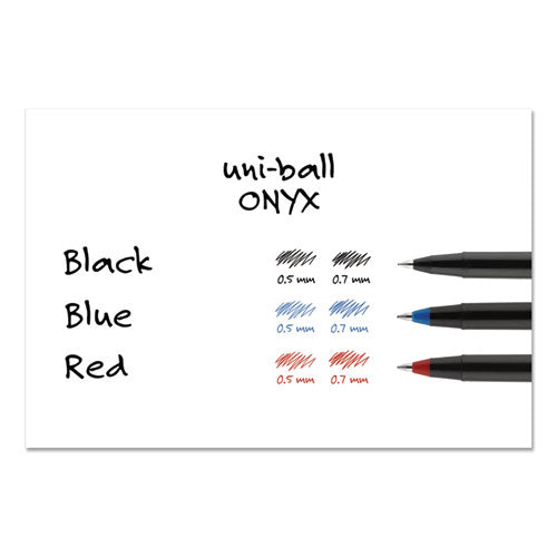 uni-ball® wholesale. UNIBALL Onyx Stick Roller Ball Pen, Fine 0.7 Mm, Blue Ink, Black Matte Barrel, Dozen. HSD Wholesale: Janitorial Supplies, Breakroom Supplies, Office Supplies.