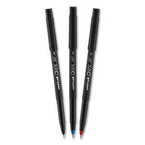 uni-ball® wholesale. UNIBALL Onyx Stick Roller Ball Pen, Fine 0.7 Mm, Blue Ink, Black Matte Barrel, Dozen. HSD Wholesale: Janitorial Supplies, Breakroom Supplies, Office Supplies.