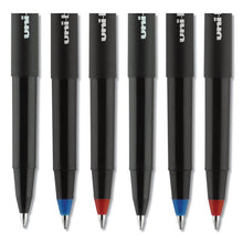 Load image into Gallery viewer, uni-ball® wholesale. UNIBALL Onyx Stick Roller Ball Pen, Fine 0.7 Mm, Blue Ink, Black Matte Barrel, Dozen. HSD Wholesale: Janitorial Supplies, Breakroom Supplies, Office Supplies.