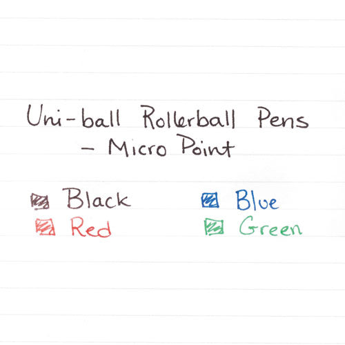 uni-ball® wholesale. UNIBALL Stick Roller Ball Pen, Micro 0.5mm, Blue Ink, Black Matte Barrel, Dozen. HSD Wholesale: Janitorial Supplies, Breakroom Supplies, Office Supplies.