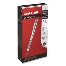 Load image into Gallery viewer, uni-ball® wholesale. UNIBALL Impact Stick Gel Pen, Medium 1mm, Silver Metallic Ink, Silver Barrel. HSD Wholesale: Janitorial Supplies, Breakroom Supplies, Office Supplies.