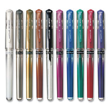 Load image into Gallery viewer, uni-ball® wholesale. UNIBALL Impact Stick Gel Pen, Medium 1mm, Silver Metallic Ink, Silver Barrel. HSD Wholesale: Janitorial Supplies, Breakroom Supplies, Office Supplies.