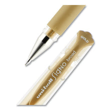 Load image into Gallery viewer, uni-ball® wholesale. UNIBALL Impact Stick Gel Pen, Medium 1mm, Silver Metallic Ink, Silver Barrel. HSD Wholesale: Janitorial Supplies, Breakroom Supplies, Office Supplies.