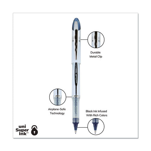 uni-ball® wholesale. UNIBALL Vision Elite Stick Roller Ball Pen, 0.8 Mm, Blue-black Ink, White-blue Black Barrel. HSD Wholesale: Janitorial Supplies, Breakroom Supplies, Office Supplies.