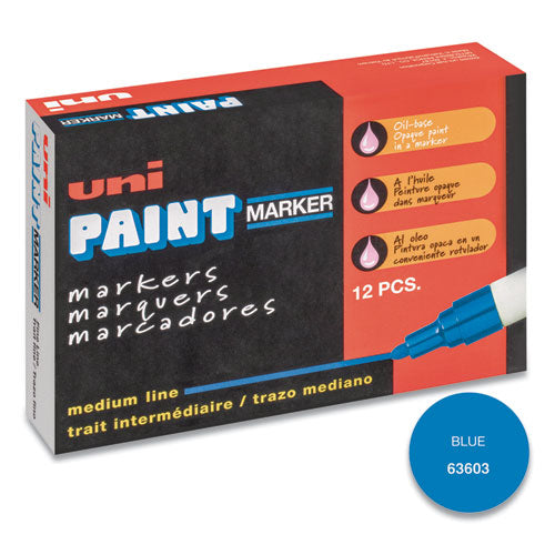 uni®-Paint wholesale. Permanent Marker, Medium Bullet Tip, Blue. HSD Wholesale: Janitorial Supplies, Breakroom Supplies, Office Supplies.
