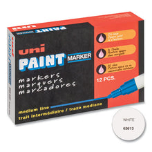 Load image into Gallery viewer, uni®-Paint wholesale. Permanent Marker, Medium Bullet Tip, White. HSD Wholesale: Janitorial Supplies, Breakroom Supplies, Office Supplies.