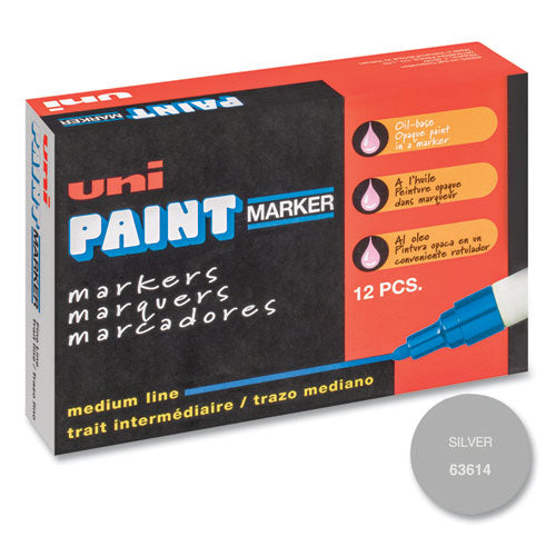 uni®-Paint wholesale. Permanent Marker, Medium Bullet Tip, Metallic Silver. HSD Wholesale: Janitorial Supplies, Breakroom Supplies, Office Supplies.