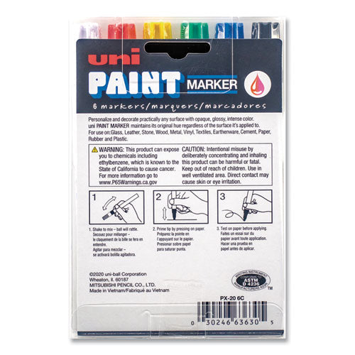 uni®-Paint wholesale. Permanent Marker, Medium Bullet Tip, Assorted Colors, 6-set. HSD Wholesale: Janitorial Supplies, Breakroom Supplies, Office Supplies.