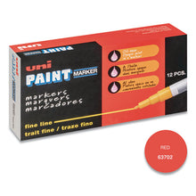 Load image into Gallery viewer, uni®-Paint wholesale. Permanent Marker, Fine Bullet Tip, Red. HSD Wholesale: Janitorial Supplies, Breakroom Supplies, Office Supplies.