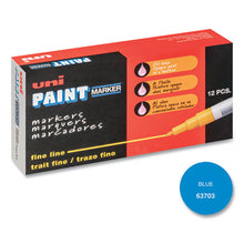 Load image into Gallery viewer, uni®-Paint wholesale. Permanent Marker, Fine Bullet Tip, Blue. HSD Wholesale: Janitorial Supplies, Breakroom Supplies, Office Supplies.