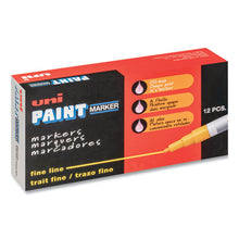 Load image into Gallery viewer, uni®-Paint wholesale. Permanent Marker, Fine Bullet Tip, White. HSD Wholesale: Janitorial Supplies, Breakroom Supplies, Office Supplies.