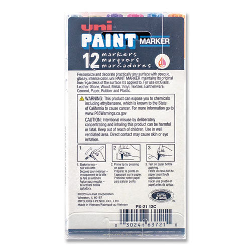 uni®-Paint wholesale. Permanent Marker, Fine Bullet Tip, Assorted Colors, 12-set. HSD Wholesale: Janitorial Supplies, Breakroom Supplies, Office Supplies.