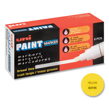 Load image into Gallery viewer, uni®-Paint wholesale. Permanent Marker, Broad Chisel Tip, Yellow. HSD Wholesale: Janitorial Supplies, Breakroom Supplies, Office Supplies.