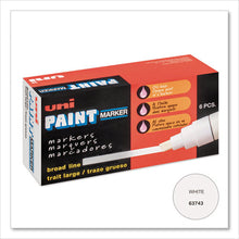 Load image into Gallery viewer, uni®-Paint wholesale. Permanent Marker, Broad Chisel Tip, White. HSD Wholesale: Janitorial Supplies, Breakroom Supplies, Office Supplies.