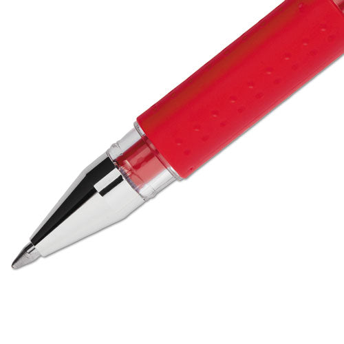 uni-ball® wholesale. UNIBALL Signo Grip Stick Gel Pen, Medium 0.7mm, Red Ink, Silver-red Barrel, Dozen. HSD Wholesale: Janitorial Supplies, Breakroom Supplies, Office Supplies.