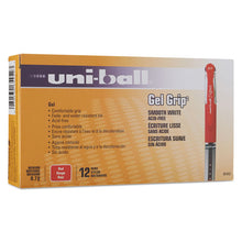 Load image into Gallery viewer, uni-ball® wholesale. UNIBALL Signo Grip Stick Gel Pen, Medium 0.7mm, Red Ink, Silver-red Barrel, Dozen. HSD Wholesale: Janitorial Supplies, Breakroom Supplies, Office Supplies.