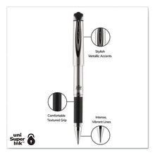 Load image into Gallery viewer, uni-ball® wholesale. UNIBALL 207 Impact Stick Gel Pen, Bold 1mm, Black Ink, Silver-black Barrel. HSD Wholesale: Janitorial Supplies, Breakroom Supplies, Office Supplies.