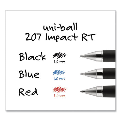 uni-ball® wholesale. UNIBALL 207 Impact Retractable Gel Pen, Bold 1mm, Black Ink, Black Barrel. HSD Wholesale: Janitorial Supplies, Breakroom Supplies, Office Supplies.