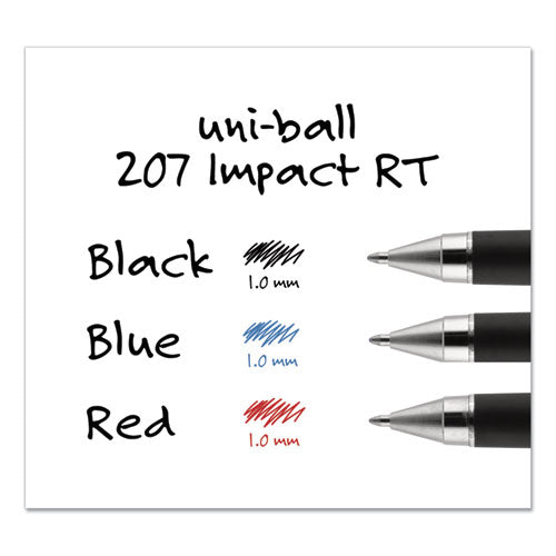 uni-ball® wholesale. UNIBALL 207 Impact Retractable Gel Pen, Bold 1mm, Red Ink, Black-red Barrel. HSD Wholesale: Janitorial Supplies, Breakroom Supplies, Office Supplies.