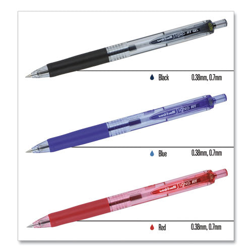 uni-ball® wholesale. UNIBALL Signo Retractable Gel Pen, 0.7mm, Black Ink, Black-metallic Barrel, Dozen. HSD Wholesale: Janitorial Supplies, Breakroom Supplies, Office Supplies.