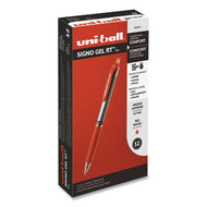 uni-ball® wholesale. UNIBALL Signo Retractable Gel Pen, 0.7mm, Red Ink, Red-metallic Barrel, Dozen. HSD Wholesale: Janitorial Supplies, Breakroom Supplies, Office Supplies.