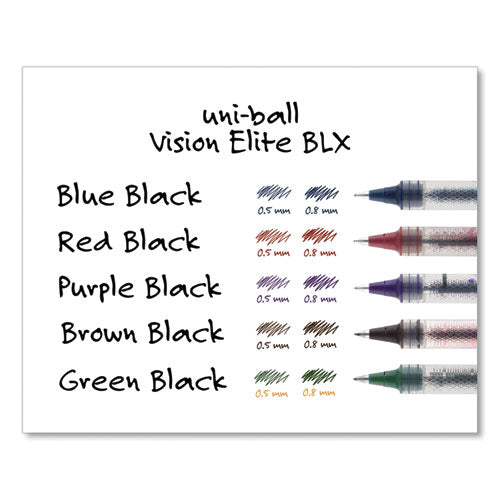 uni-ball® wholesale. UNIBALL Vision Elite Stick Roller Ball Pen, 0.5 Mm, Blue-black Ink, Black-blue Barrel. HSD Wholesale: Janitorial Supplies, Breakroom Supplies, Office Supplies.