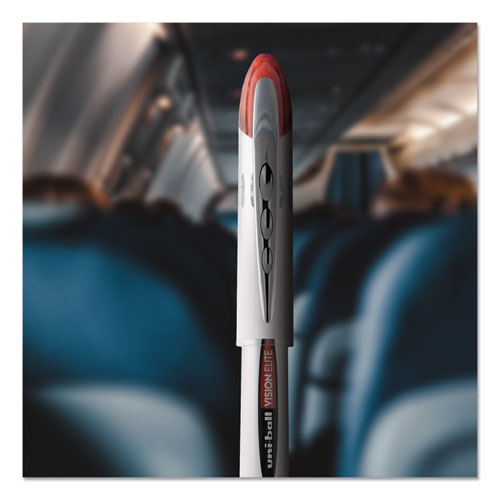 uni-ball® wholesale. UNIBALL Vision Elite Stick Roller Ball Pen, Super-fine 0.5 Mm, Red Ink, Black-red Barrel. HSD Wholesale: Janitorial Supplies, Breakroom Supplies, Office Supplies.