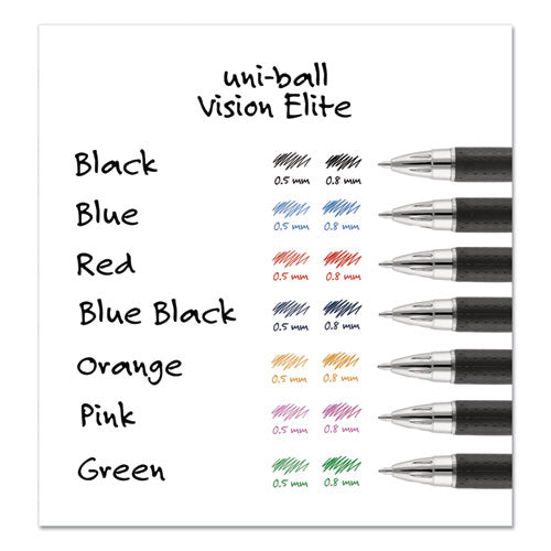 uni-ball® wholesale. UNIBALL Vision Elite Stick Roller Ball Pen, Super-fine 0.5 Mm, Red Ink, Black-red Barrel. HSD Wholesale: Janitorial Supplies, Breakroom Supplies, Office Supplies.