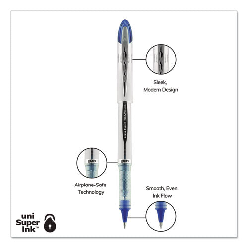 uni-ball® wholesale. UNIBALL Vision Elite Stick Roller Ball Pen, Bold 0.8 Mm, Blue Ink, White-blue Barrel. HSD Wholesale: Janitorial Supplies, Breakroom Supplies, Office Supplies.