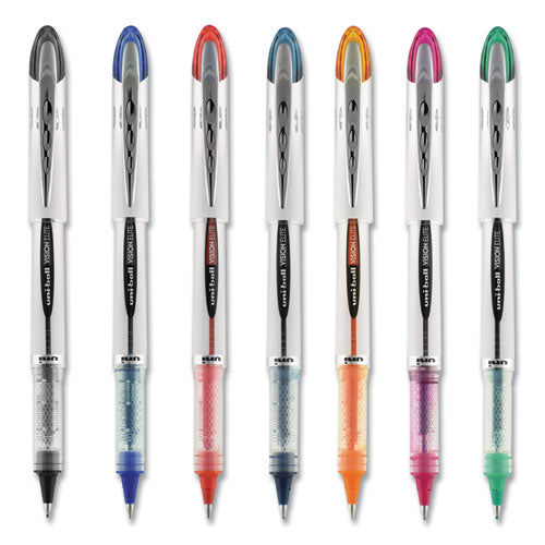 uni-ball® wholesale. UNIBALL Vision Elite Stick Roller Ball Pen, Bold 0.8 Mm, Purple Ink, White-purple Barrel. HSD Wholesale: Janitorial Supplies, Breakroom Supplies, Office Supplies.