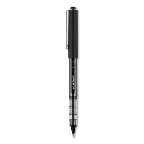 uni-ball® wholesale. UNIBALL Vision Roller Ball Pen, Bold 1 Mm, Black Ink, Black Barrel, Dozen. HSD Wholesale: Janitorial Supplies, Breakroom Supplies, Office Supplies.