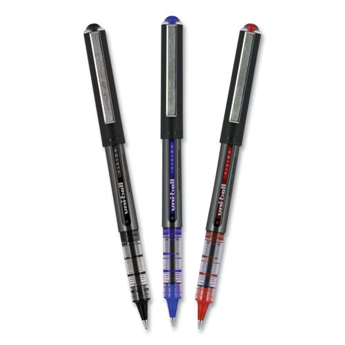 uni-ball® wholesale. UNIBALL Vision Roller Ball Pen, Bold 1 Mm, Blue Ink, Black-blue Barrel, Dozen. HSD Wholesale: Janitorial Supplies, Breakroom Supplies, Office Supplies.