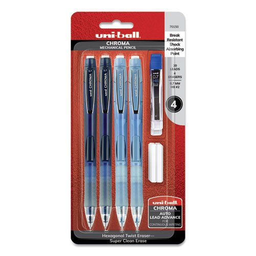 uni-ball® wholesale. UNIBALL Chroma Mechanical Pencil Woth Leasd And Eraser Refills, 0.7 Mm, Hb (