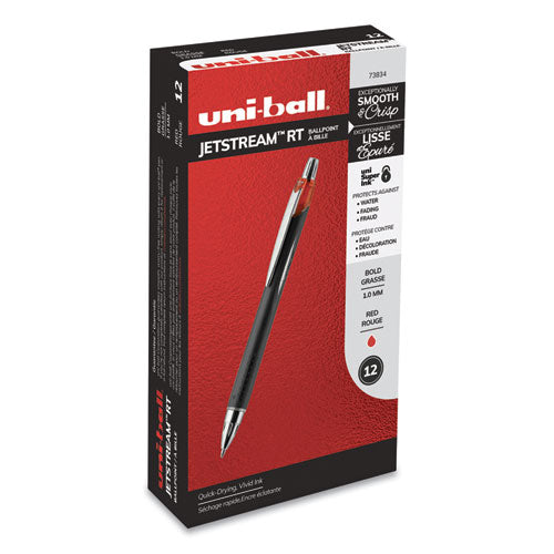 uni-ball® wholesale. UNIBALL Jetstream Retractable Ballpoint Pen, Bold 1 Mm, Red Ink, Black Barrel. HSD Wholesale: Janitorial Supplies, Breakroom Supplies, Office Supplies.