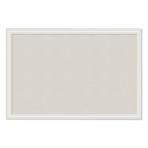 U Brands wholesale. Linen Bulletin Board With Decor Frame, 30 X 20, Natural Surface-white Frame. HSD Wholesale: Janitorial Supplies, Breakroom Supplies, Office Supplies.