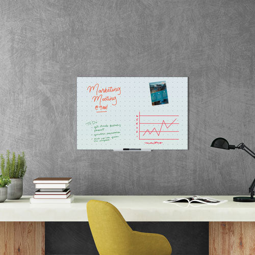 U Brands wholesale. Floating Glass Ghost Grid Dry Erase Board, 36 X 24, White. HSD Wholesale: Janitorial Supplies, Breakroom Supplies, Office Supplies.