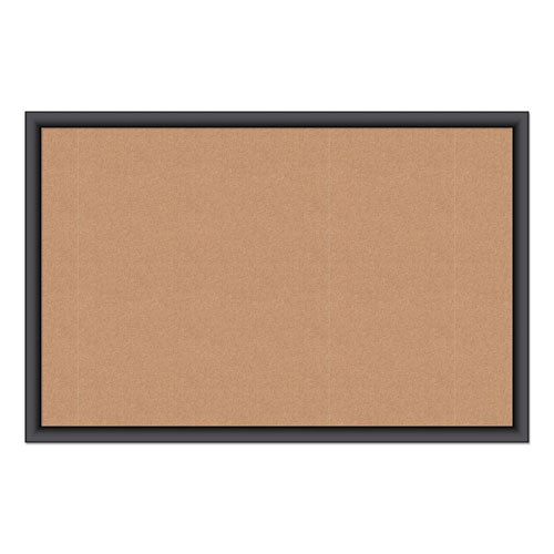 U Brands wholesale. Cork Bulletin Board, 36 X 24, Natural Surface, Black Frame. HSD Wholesale: Janitorial Supplies, Breakroom Supplies, Office Supplies.