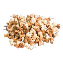 Load image into Gallery viewer, U Brands wholesale. Fashion Push Pins, Wood, Assorted, 3-8&quot;, 100-pack. HSD Wholesale: Janitorial Supplies, Breakroom Supplies, Office Supplies.