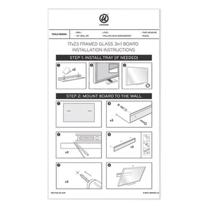 U Brands wholesale. 3n1 Magnetic Glass Dry Erase Combo Board, 24 X 18, Month View, White Surface And Frame. HSD Wholesale: Janitorial Supplies, Breakroom Supplies, Office Supplies.