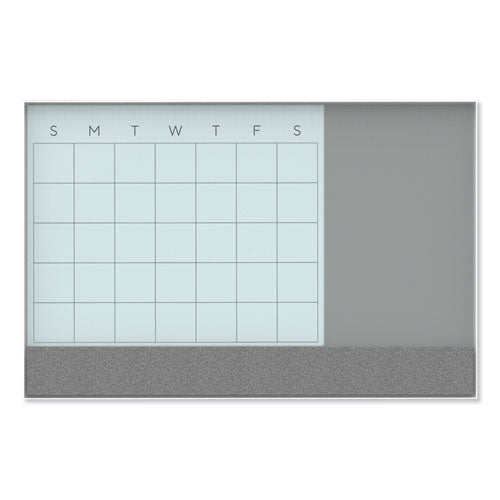 U Brands wholesale. 3n1 Magnetic Glass Dry Erase Combo Board, 24 X 18, Month View, White Surface And Frame. HSD Wholesale: Janitorial Supplies, Breakroom Supplies, Office Supplies.