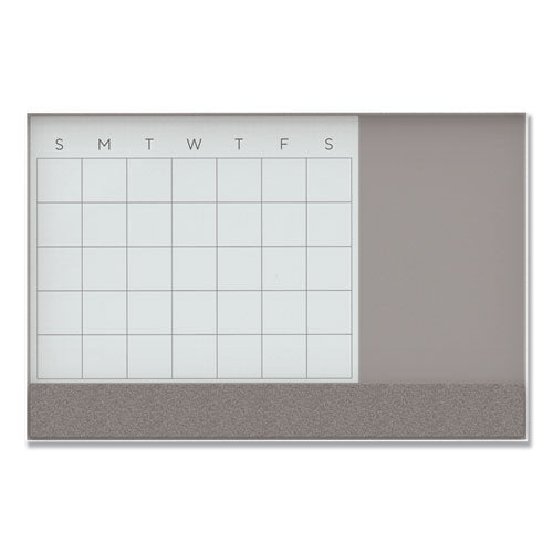 U Brands wholesale. 3n1 Magnetic Glass Dry Erase Combo Board, 48 X 36, Month View, White Surface And Frame. HSD Wholesale: Janitorial Supplies, Breakroom Supplies, Office Supplies.