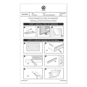 U Brands wholesale. 3n1 Magnetic Glass Dry Erase Combo Board, 35 X 14.25, Week View, White Surface And Frame. HSD Wholesale: Janitorial Supplies, Breakroom Supplies, Office Supplies.