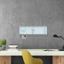 Load image into Gallery viewer, U Brands wholesale. 3n1 Magnetic Glass Dry Erase Combo Board, 35 X 14.25, Week View, White Surface And Frame. HSD Wholesale: Janitorial Supplies, Breakroom Supplies, Office Supplies.