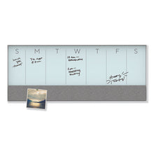 Load image into Gallery viewer, U Brands wholesale. 3n1 Magnetic Glass Dry Erase Combo Board, 35 X 14.25, Week View, White Surface And Frame. HSD Wholesale: Janitorial Supplies, Breakroom Supplies, Office Supplies.