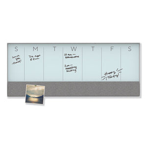 U Brands wholesale. 3n1 Magnetic Glass Dry Erase Combo Board, 35 X 14.25, Week View, White Surface And Frame. HSD Wholesale: Janitorial Supplies, Breakroom Supplies, Office Supplies.