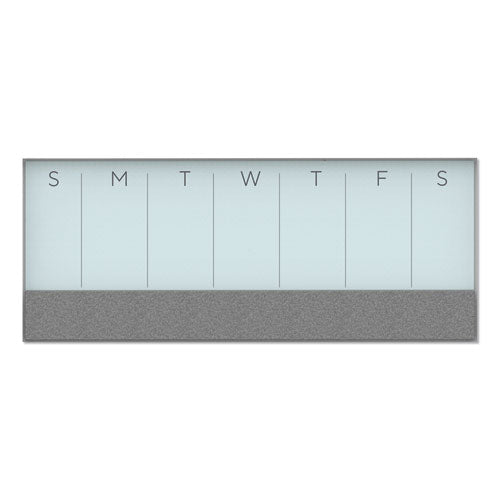 U Brands wholesale. 3n1 Magnetic Glass Dry Erase Combo Board, 35 X 14.25, Week View, White Surface And Frame. HSD Wholesale: Janitorial Supplies, Breakroom Supplies, Office Supplies.