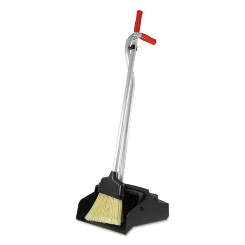 Unger® wholesale. UNGER Ergo Dustpan With Broom, 12 Wide, Metal W-vinyl Coated Handle, Red-silver. HSD Wholesale: Janitorial Supplies, Breakroom Supplies, Office Supplies.