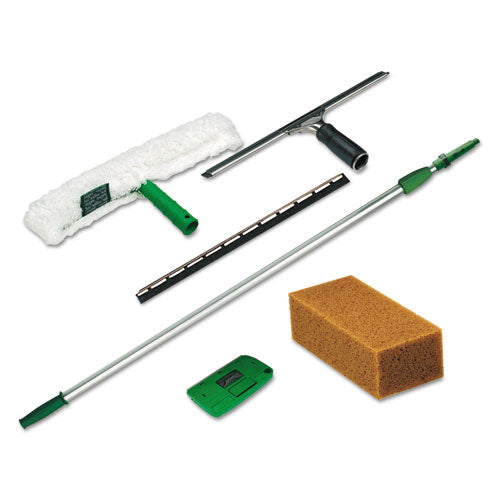 Unger® wholesale. UNGER Pro Window Cleaning Kit W-8ft Pole, Scrubber, Squeegee, Scraper, Sponge. HSD Wholesale: Janitorial Supplies, Breakroom Supplies, Office Supplies.