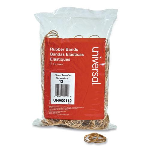 Universal® wholesale. UNIVERSAL® Rubber Bands, Size 12, 0.04" Gauge, Beige, 1 Lb Box, 2,500-pack. HSD Wholesale: Janitorial Supplies, Breakroom Supplies, Office Supplies.